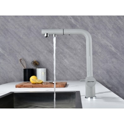 Смеситель Paulmark Serpentine Se213222-GRS, серый дым Смеситель Paulmark Serpentine Se213222-GRS, серый дым