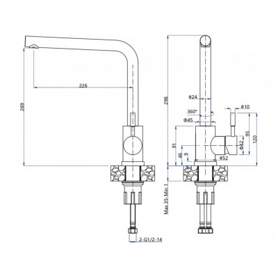 Смеситель GranFest GF-Z-5411 белый 331 Смеситель GranFest GF-Z-5411 белый 331
