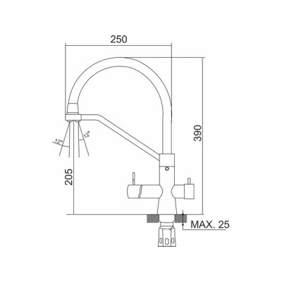 Смеситель Handmade SUS127BL-016F-015, черный/нержавеющая сталь Смеситель Handmade SUS127BL-016F-015, черный/нержавеющая сталь
