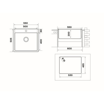 Мойка "Longran" Techno TEB550.505 -GT10P Мойка "Longran" Techno TEB550.505 -GT10P