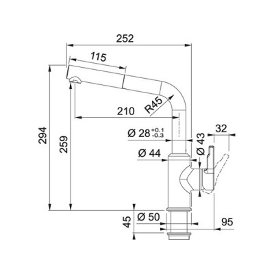 Смеситель Franke Urban с выдвижным шлангом, хром (115.0595.083) Смеситель Franke Urban с выдвижным шлангом, хром (115.0595.083)