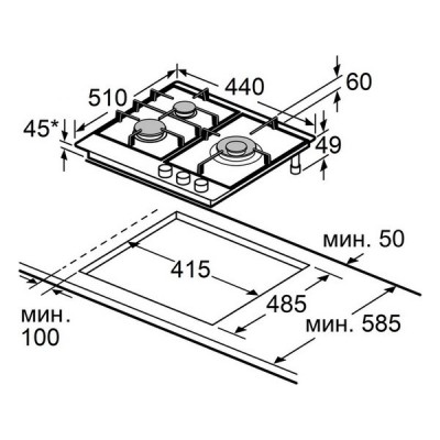 Варочная панель MAUNFELD EGHG.43.73CW/G газовая Варочная панель MAUNFELD EGHG.43.73CW/G газовая