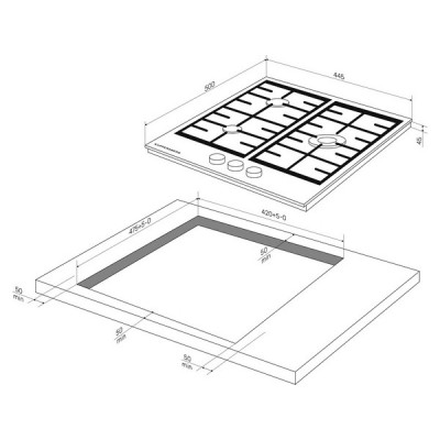Варочная панель Kuppersberg FS 46 X газовая Варочная панель Kuppersberg FS 46 X газовая