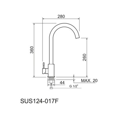 Смеситель Handmade SUS124-017F, черный кварц Смеситель Handmade SUS124-017F, черный кварц