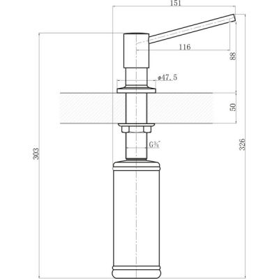 Дозатор Florentina Марко черный Дозатор Florentina Марко черный
