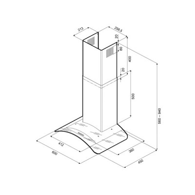 Вытяжка KRONA SABRINA 600 inox/glass push button Вытяжка KRONA SABRINA 600 inox/glass push button