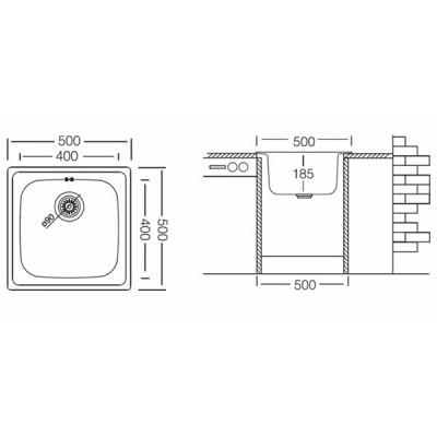 Мойка Ukinox Гранд GRP500.500 -GT8K -C Мойка Ukinox Гранд GRP500.500 -GT8K -C