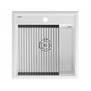Мойка Paulmark Stepia 50+ролл-мат Step, белый/брашированная нерж. сталь
