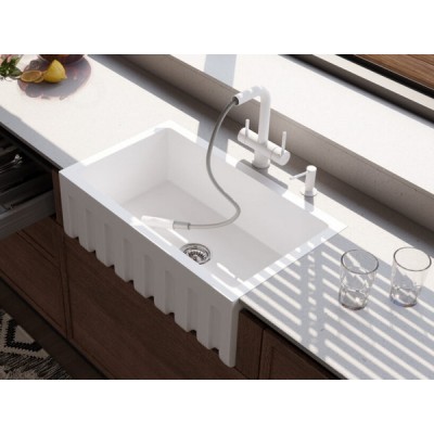 Смеситель Omoikiri Takamatsu-S-WH латунь/белый (4994357) Смеситель Omoikiri Takamatsu-S-WH латунь/белый (4994357)