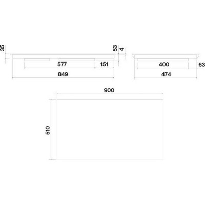 Варочная панель Falmec PIANO INDUZIONE 90x51 индукционная Варочная панель Falmec PIANO INDUZIONE 90x51 индукционная