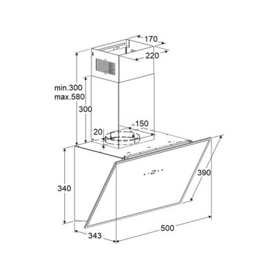 Вытяжка MAUNFELD Astro 50 чёрное стекло Вытяжка MAUNFELD Astro 50 чёрное стекло
