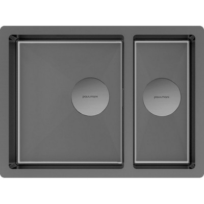 Мойка Paulmark Next 58/2S uni PM225844-GM, вороненая сталь Мойка Paulmark Next 58/2S uni PM225844-GM, вороненая сталь