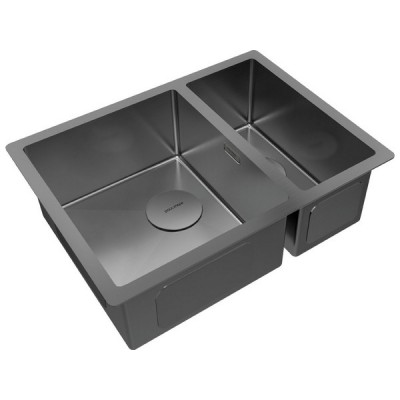 Мойка Paulmark Next 58/2S uni PM225844-GM, вороненая сталь Мойка Paulmark Next 58/2S uni PM225844-GM, вороненая сталь