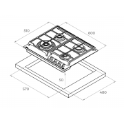 Варочная панель Teka GZC 64320 XBN STONE GREY URBAN (112570099) газовая