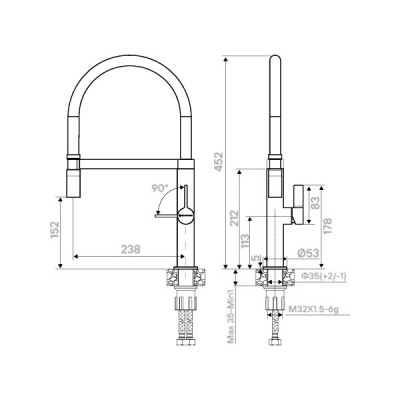 Смеситель Kuchenstern TURM-E нержавеющая сталь Смеситель Kuchenstern TURM-E нержавеющая сталь