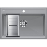 Мойка Paulmark Stepia 80+коландер Advance, серый дым/брашированная нерж. сталь