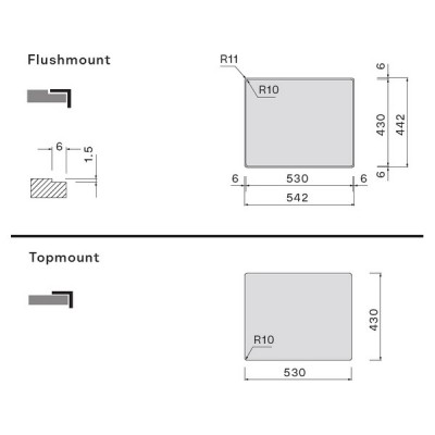 Мойка Falmec Como 50 (врезной монтаж) Мойка Falmec Como 50 (врезной монтаж)