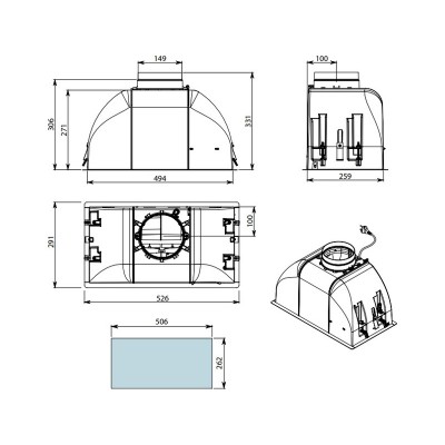 Вытяжка Falmec GRUPPO INCASSO MURANO 50 BLACK Вытяжка Falmec GRUPPO INCASSO MURANO 50 BLACK