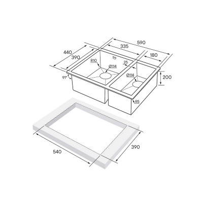 Мойка Paulmark Zusat PM225944-BSL, брашированная нерж.сталь Мойка Paulmark Zusat PM225944-BSL, брашированная нерж.сталь