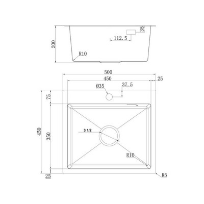 Мойка Ukinox Практика PRB500.450 -GT10C 0CW & S с выпуском Мойка Ukinox Практика PRB500.450 -GT10C 0CW & S с выпуском
