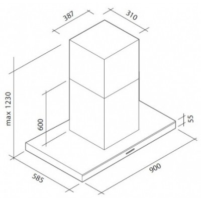 Вытяжка Falmec LUMINA NRS ISOLA BLACK 90 Вытяжка Falmec LUMINA NRS ISOLA BLACK 90