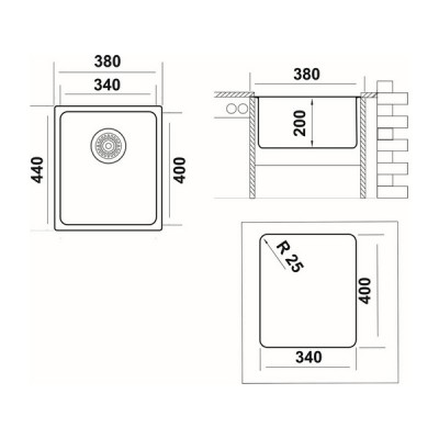 Мойка Ukinox Лофт LOB340.400 -GT10P Мойка Ukinox Лофт LOB340.400 -GT10P