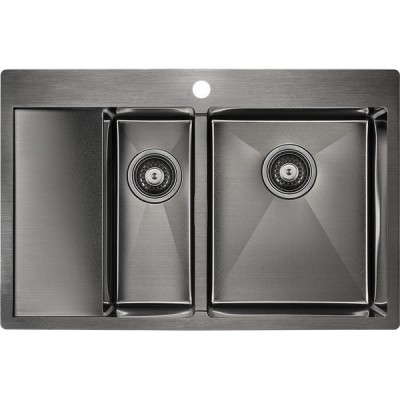 Мойка Paulmark Liga PM227851-GMR, вороненая сталь Мойка Paulmark Liga PM227851-GMR, вороненая сталь