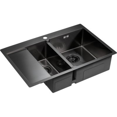 Мойка Paulmark Liga PM227851-GMR, вороненая сталь Мойка Paulmark Liga PM227851-GMR, вороненая сталь