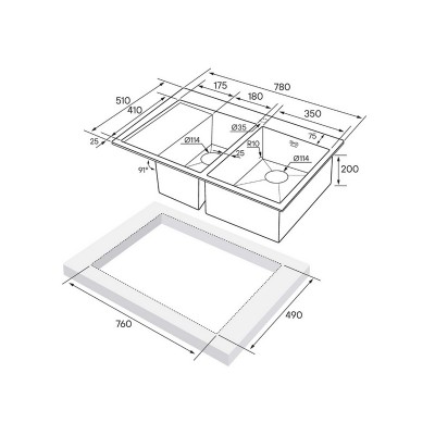 Мойка Paulmark Liga PM227851-GMR, вороненая сталь Мойка Paulmark Liga PM227851-GMR, вороненая сталь