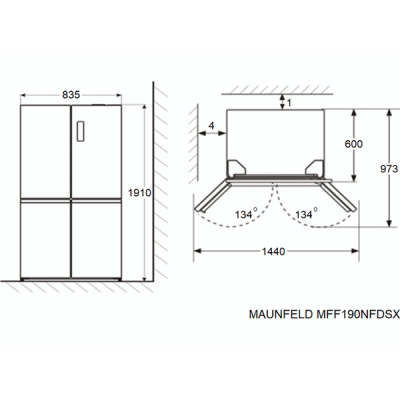 Холодильник MAUNFELD MFF190NFDBG Холодильник MAUNFELD MFF190NFDBG
