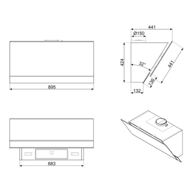 Вытяжка SMEG KV694R Вытяжка SMEG KV694R