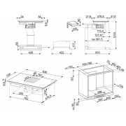 Варочная панель с встр. вытяжкой SMEG HOBD682R1 индукционная