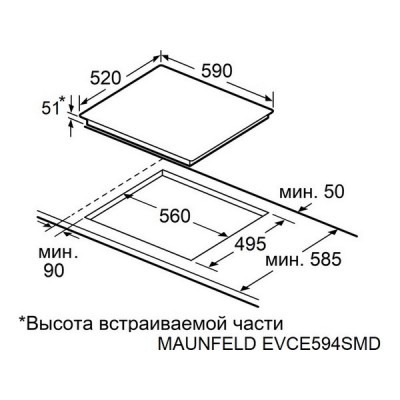 Варочная панель MAUNFELD EVCE594SMDPBK электрическая Варочная панель MAUNFELD EVCE594SMDPBK электрическая