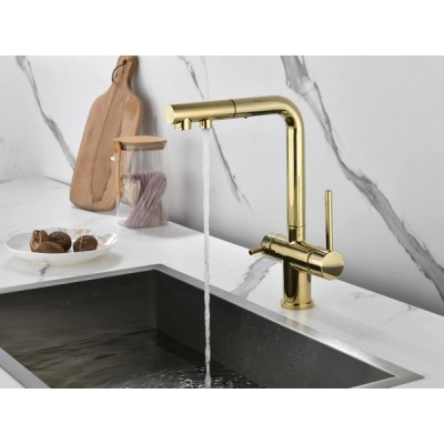 Смеситель Paulmark Serpentine Se213222-G, золото Смеситель Paulmark Serpentine Se213222-G, золото