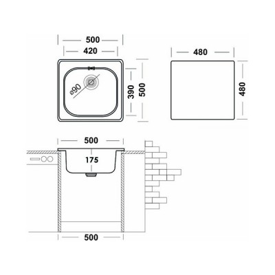 Мойка Ukinox Спектр SPM500.500 -GT6K -C Мойка Ukinox Спектр SPM500.500 -GT6K -C