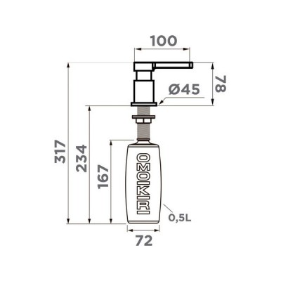 Дозатор Omoikiri OM-04-BN латунь/нержавеющая сталь (4995048) Дозатор Omoikiri OM-04-BN латунь/нержавеющая сталь (4995048)