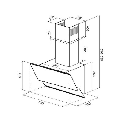Вытяжка KRONA IRMA A 900 black S Вытяжка KRONA IRMA A 900 black S