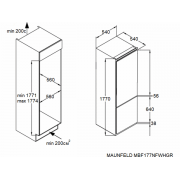 Холодильник MAUNFELD MBF177NFWHGR Inverter встраиваемый