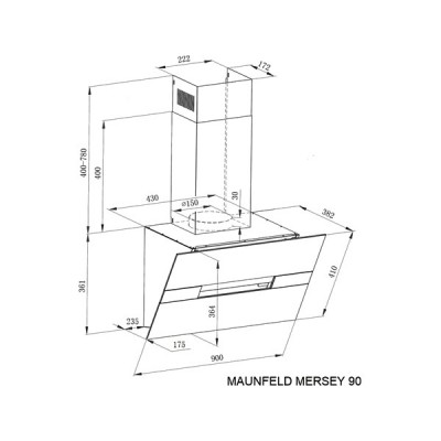 Вытяжка MAUNFELD MERSEY 90 черныйвставка сатин Вытяжка MAUNFELD MERSEY 90 черныйвставка сатин