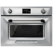 Духовой шкаф SMEG SO4902M1X компактный с СВЧ