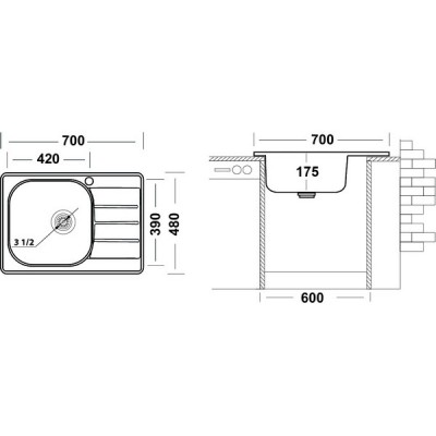Мойка Ukinox Спектр SPM700.480 -GT6K 2L Мойка Ukinox Спектр SPM700.480 -GT6K 2L