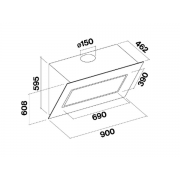 Вытяжка Falmec QUASAR GLASS BLACK 90