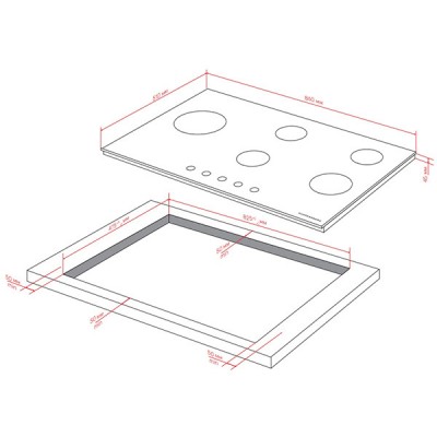 Варочная панель Kuppersberg FG 96 BG газовая Варочная панель Kuppersberg FG 96 BG газовая