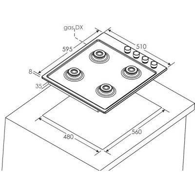 Варочная панель Candy CHG6LW газовая Варочная панель Candy CHG6LW газовая