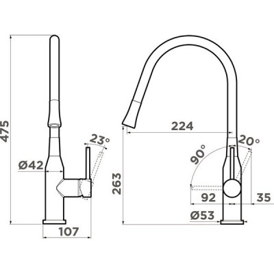 Смеситель Omoikiri Yatomi-BN-GR латунь/нержавеющая сталь/серый (4994251) Смеситель Omoikiri Yatomi-BN-GR латунь/нержавеющая сталь/серый (4994251)
