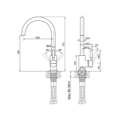 Смеситель Paulmark Holstein Ho212063-401, антрацит Смеситель Paulmark Holstein Ho212063-401, антрацит