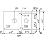 Мойка Franke BWX 220-41-27, вентиль-автомат, шлифованная (127.0579.559)