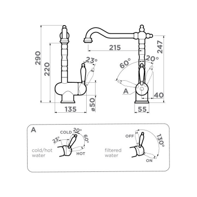 Смеситель Omoikiri Kyoto 2 Plus-G латунь/золото (4994353) Смеситель Omoikiri Kyoto 2 Plus-G латунь/золото (4994353)