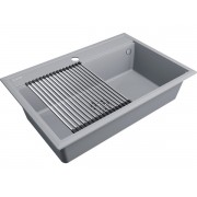 Мойка Paulmark Stepia 80+ролл-мат Step, серый дым/брашированная нерж. сталь