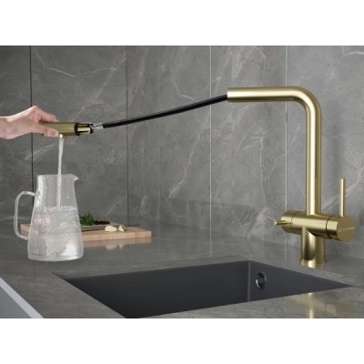 Смеситель Kuchenstern FOKUS-FS золото Смеситель Kuchenstern FOKUS-FS золото